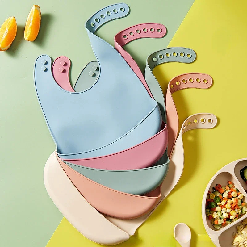 1-4Pcs Baby Bib Adjustable Wat - Silicone Baby Bibs 评论和价格