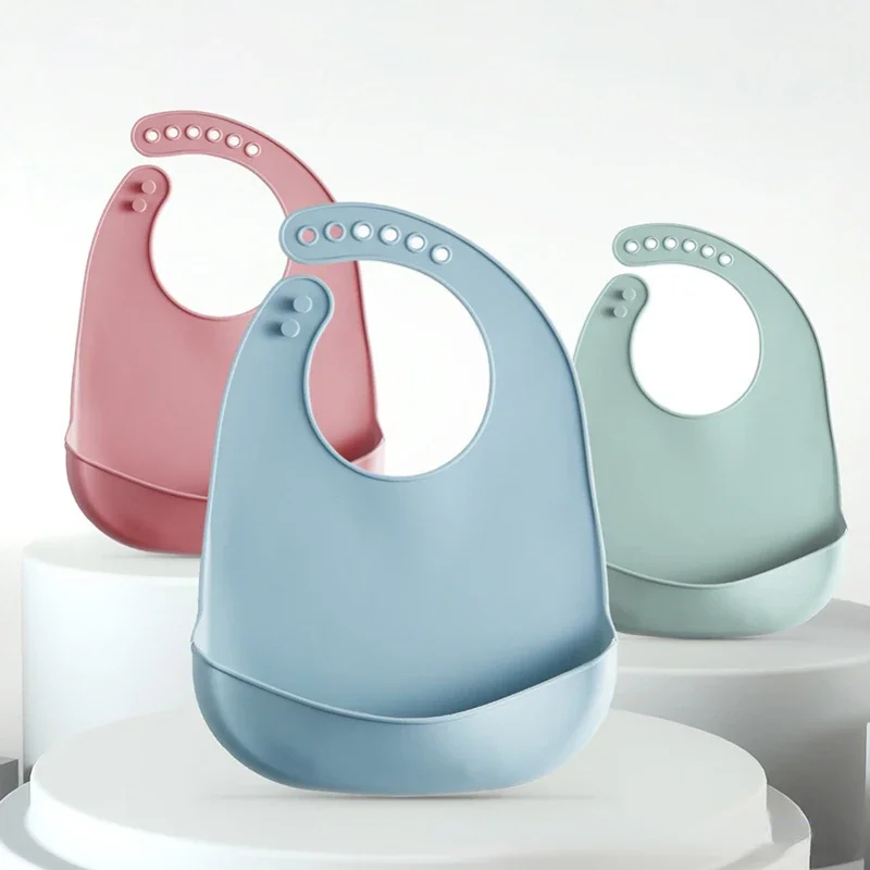 1-4Pcs Baby Bib Adjustable Wat - Silicone Baby Bibs 评论和价格